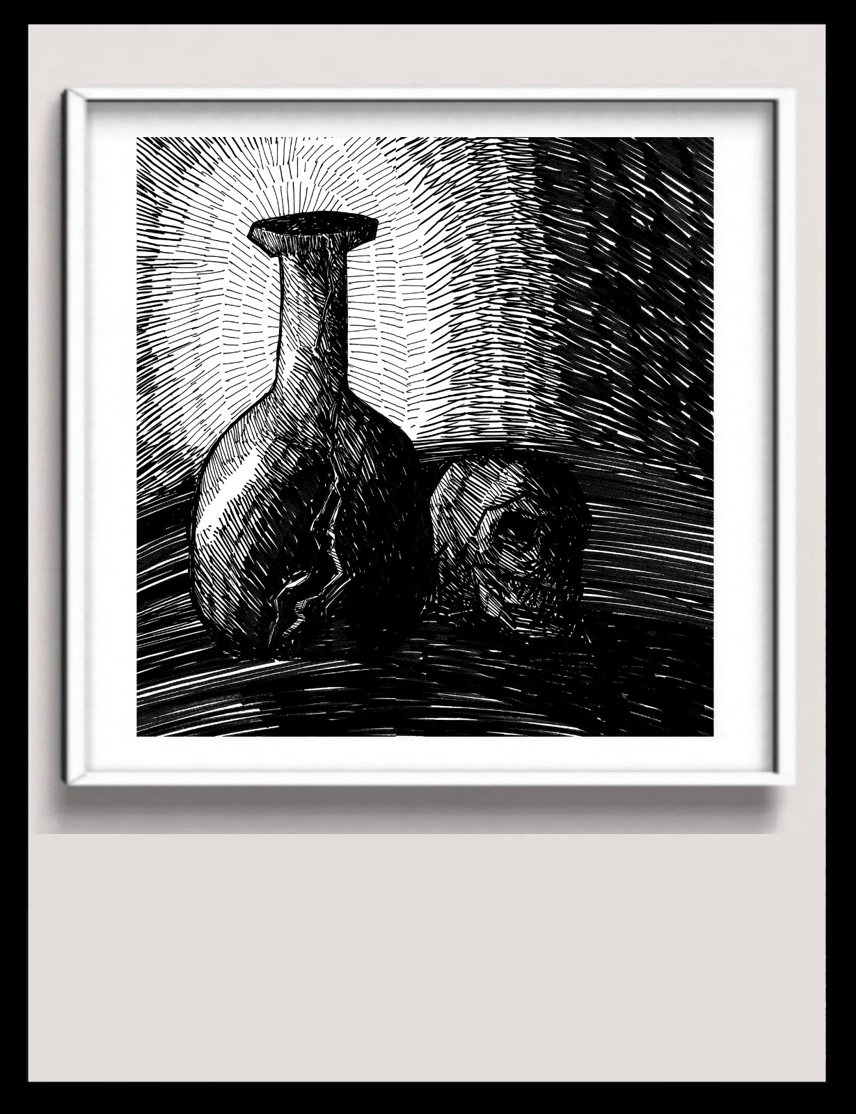 COLEÇÃO DE QUADROS ARTE ORIGINAL - Série em PRETO E BRANCO - MODELO 16